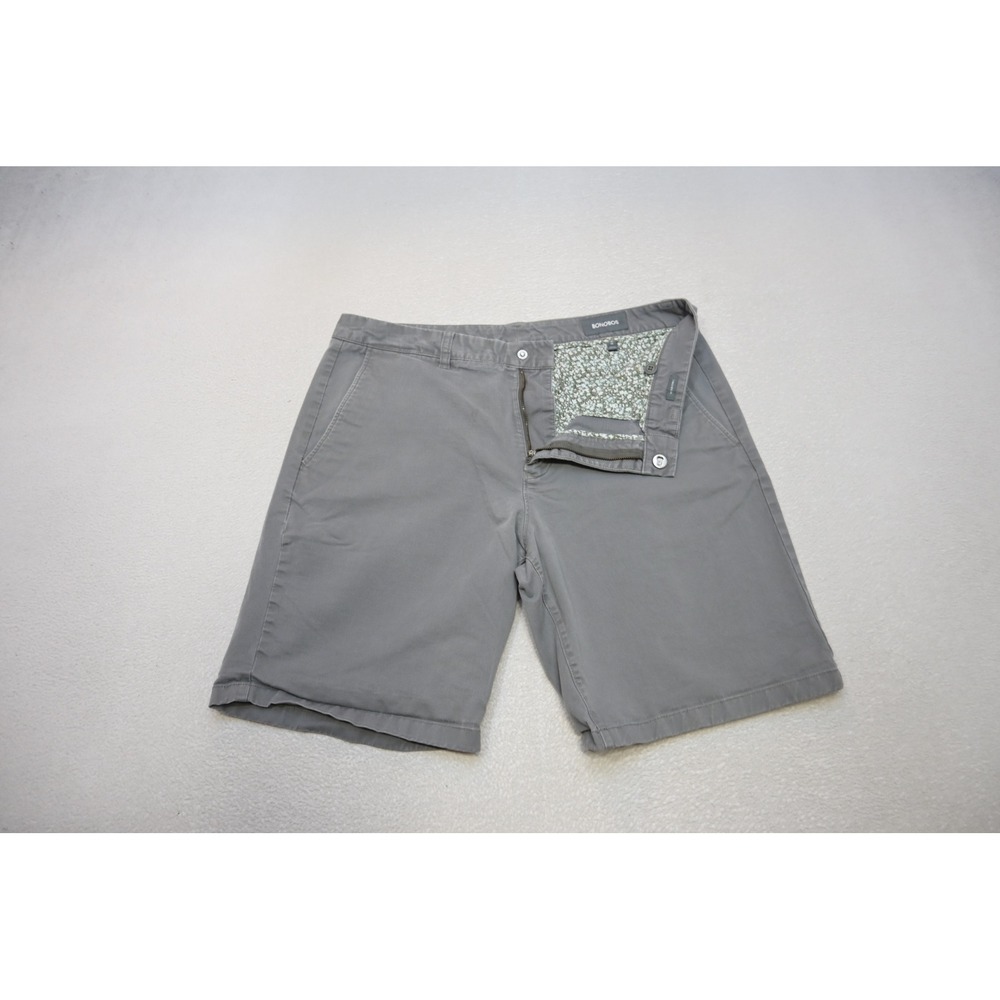 Bonobos Chino Shorts Mens 35 Gray 9 Inch‎ Inseam Cotton Blend Excellent